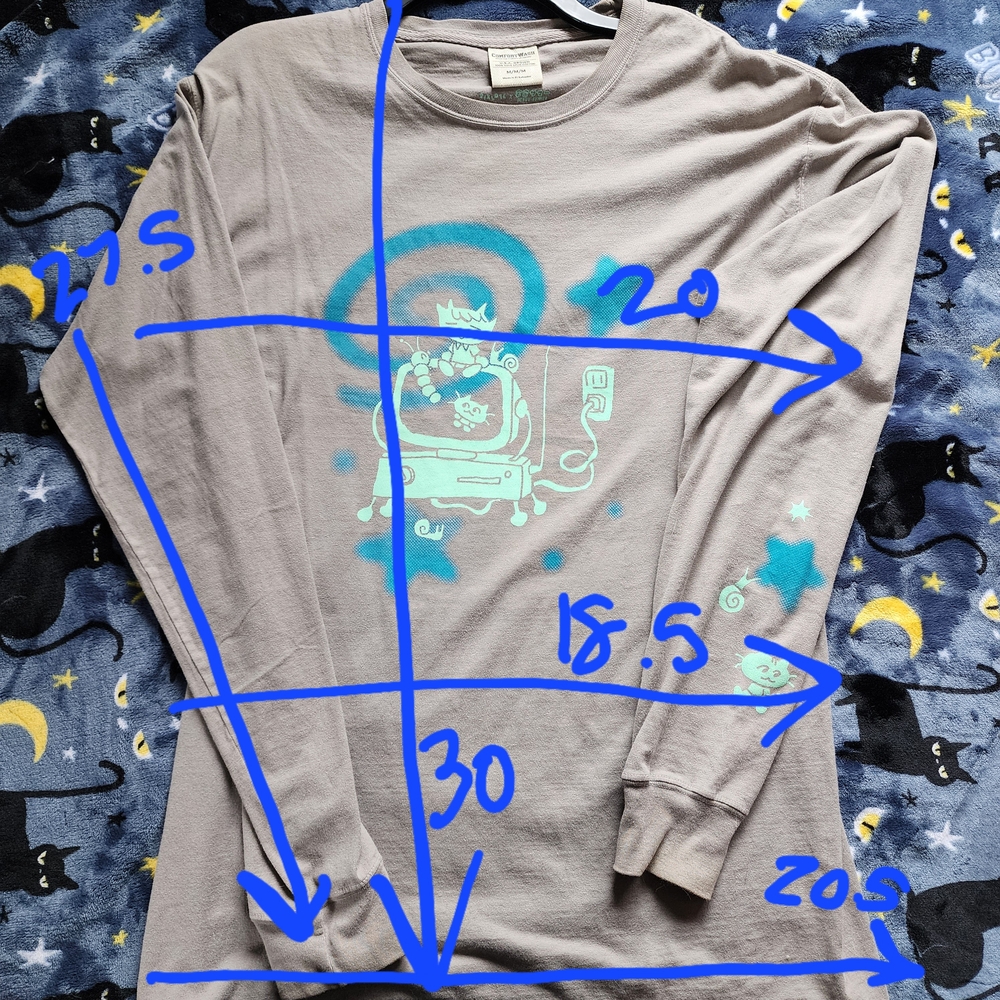 Pixlotl x Uchuu Summer Tech Cyber Grey Kawaii Long Sleeve Shirt - Picture 6 of 6